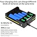 PowerTrust LED 4-Slots Universal Battery Charger for 18650 26650 22650 21700 20700 18500 18350 17670 17500 14500 14430 10440 AA AAA AAAA Rechargeable Batteries