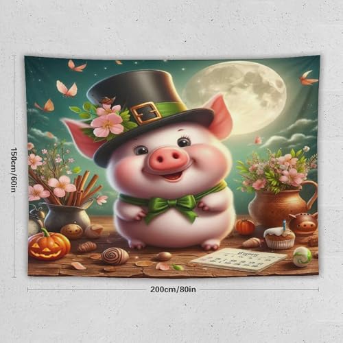 Tenture murale cochon mignon avec impression 3D durable pour salon unique - 2