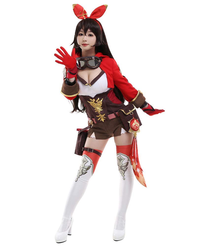 Cosplay.fm Women's Game Cosplay Costume Print Suede Spliced Jumper-Like Outfit