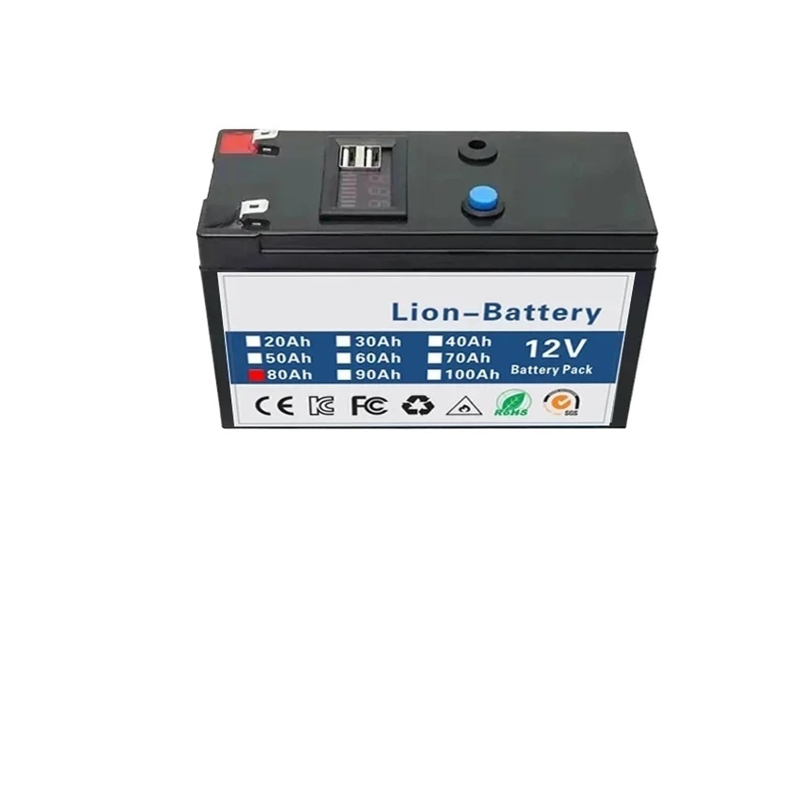 Batería De Litio De 12V 100Ah Incorporada De Alta Corriente 30A BMS | For pulverizadores vehículo eléctrico batería+cargador 12,6V(12v 80Ah)