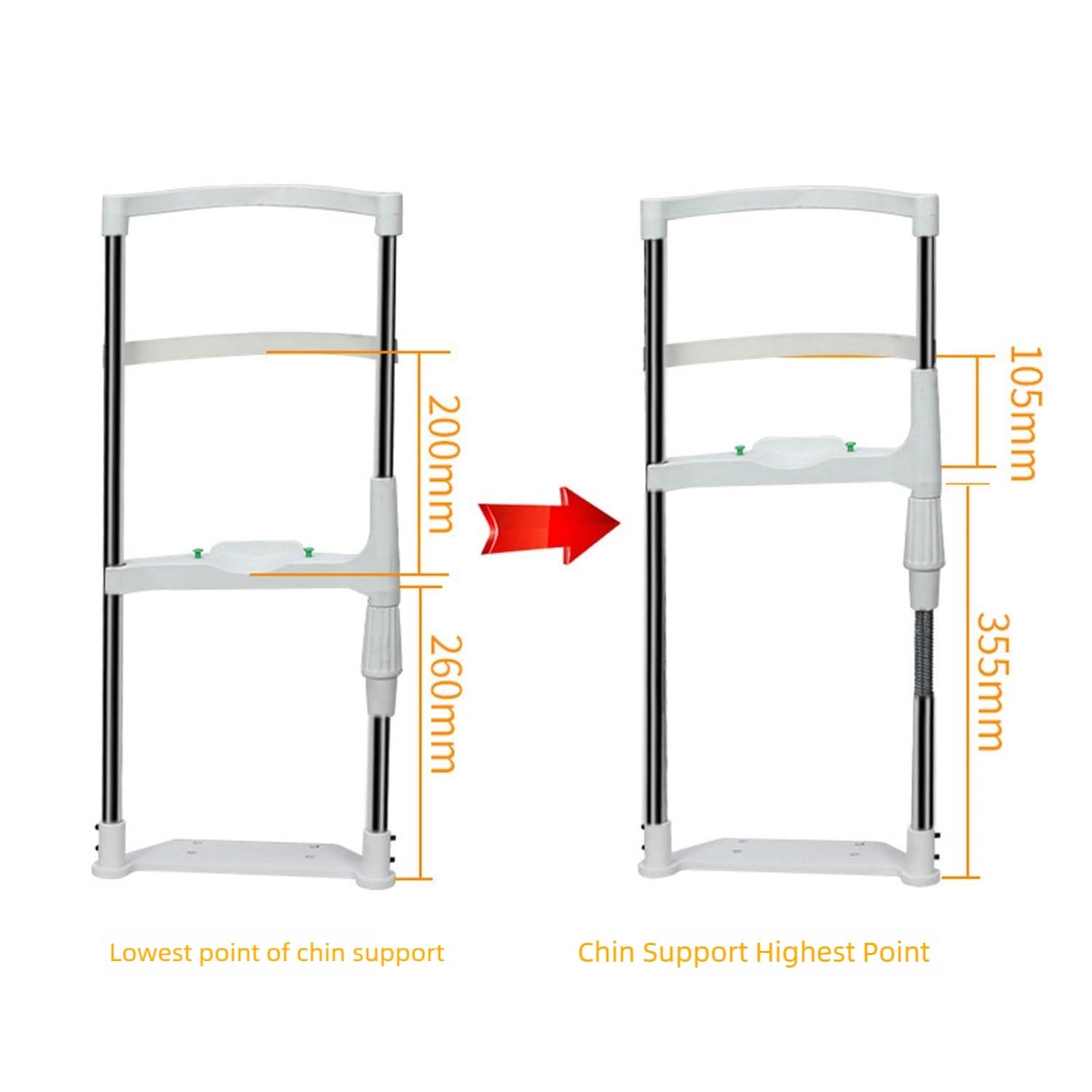 Mentonnière d'optométrie réglable avec Support Frontal 95 mm pour opticiens et examens de la vue