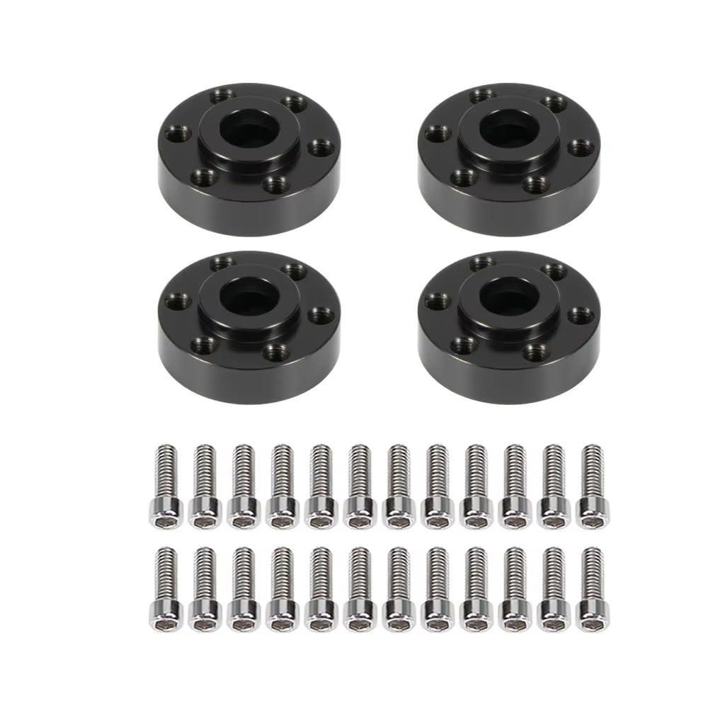 Brass Weights 6mm 9mm 12mm 15mm 22mm Wheel Hex Hub Widen Adapter for 1/10 RC Crawler 1.9 2.2 Wheels Rims SCX10 TRX4 Black (6mm)