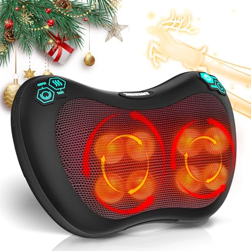 TAKRINK Coussin de Massage Shiatsu 8 Nœuds 3 Vitesses...