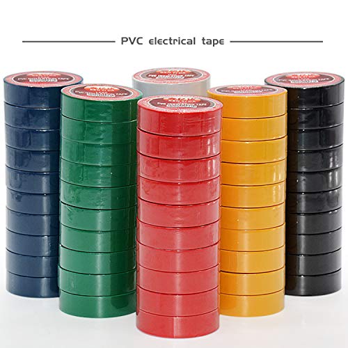 Yellow Electrical Tape, YTFGGY 10 Pack Vinyl Electric Tape 3/5 Inch by 66 Feet, 600V with 14℉ to 158℉, Waterproof, Flame Retardant, Rubber Based Adhesive - General Purpose Insulating Tape (Yellow)