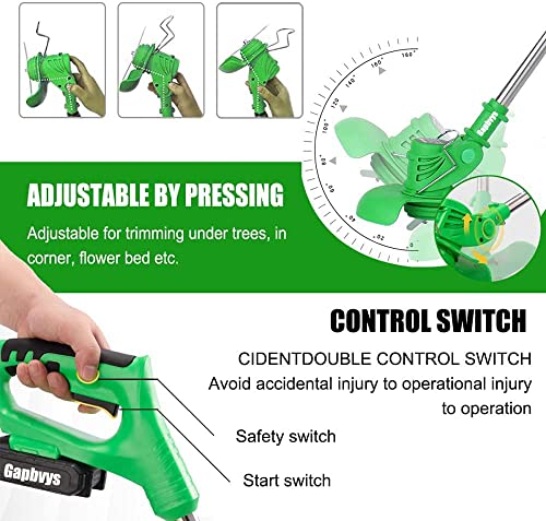 Accu-grasmaaier, 21 V, accu-grasmaaier, met accu en reservemes, grasmaaier, verstelbare kop en telescoopgreep voor gazon, landbouw, park, huis, fruit - Afbeelding 3