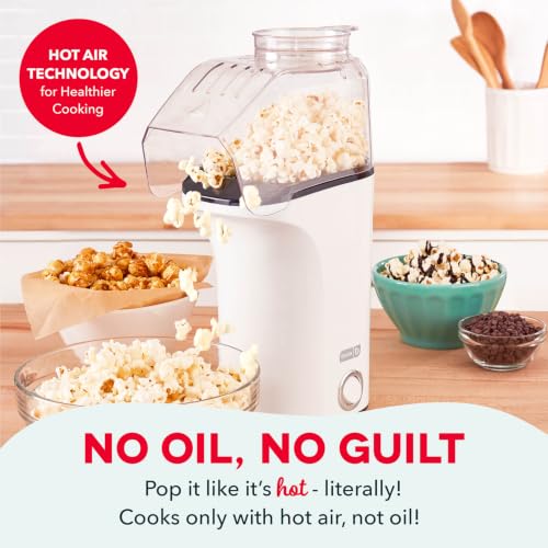 Image of Dash Fresh Pop Popcorn Maker, 16-Cup Hot Air Popper, White