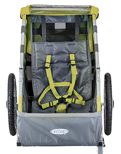 Instep Bike Trailer For Kids, Single And Double Seat, Single Seat, Green/Grey #TOP2