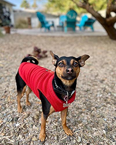 Image of Gooby Fleece Vest Dog Sweater, Red, Large