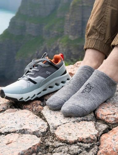 Image of Juclise Alpaca Wool Lightweight No Show Hiking Socks Breathable Moisture Wicking Cushioned Anti Blister Merino Outdoors