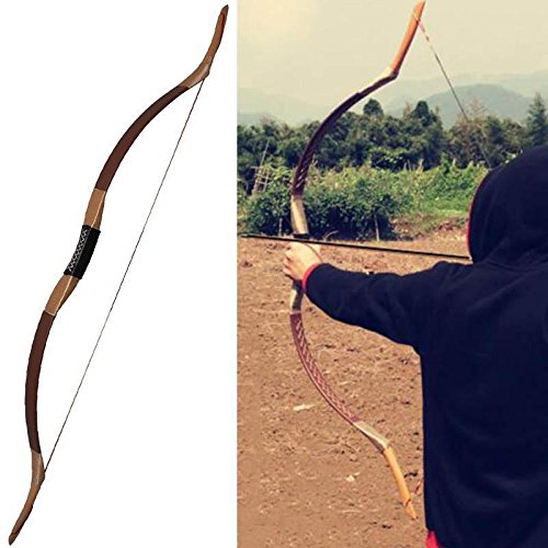 Arco Fatto A Mano 30-50 Libbre Arco Lungo Mongolo 54" Legno - Tradizionale Per Caccia E Pratica 30-50 Libbre Arco Caccia Legno Pero - Foto 5