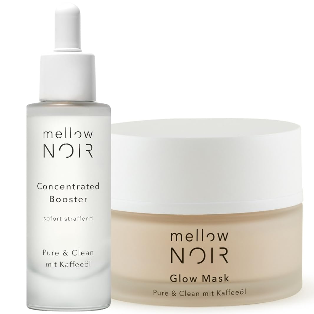 mellow NOIR Duo di trattamenti notturni antirughe - Siero allo ialuronico con crema notte - Effetto rassodante immediato, riduce pori visibili e arrossamenti
