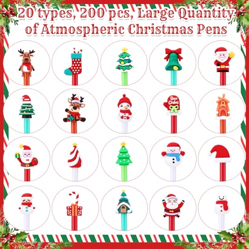 Fainne 200 bolígrafos de tinta gel Navidad miniatura 4