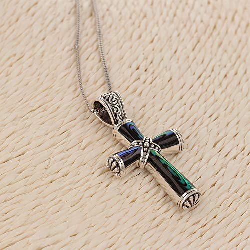 ADEN - Pendentif Nacre abalone Argent massif forme croix femme homme – Image 3