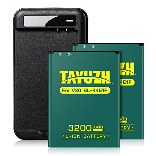 TAYUZH LG V20 Battery | 2X 3200mAh Replacement Li-ion Battery with Wall Charger for LG V20 BL-44E1F H910 H918 LS997 US996 VS995 | V20 Spare Battery - 24 Month Warranty