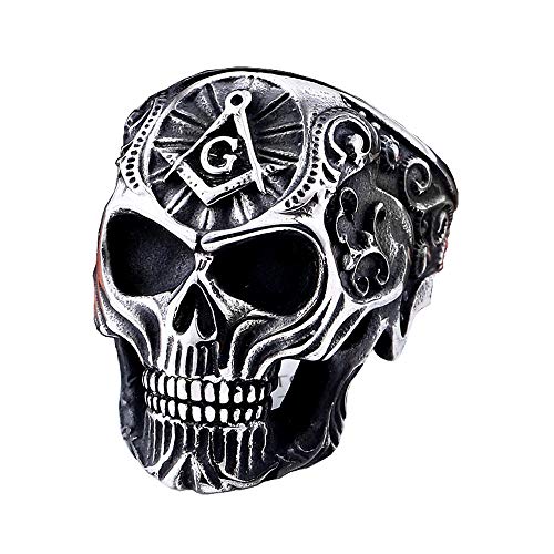 Image of Genuine Stainless Steel Ring Jewelry for Men Fashion Punk Biker Skull Rings