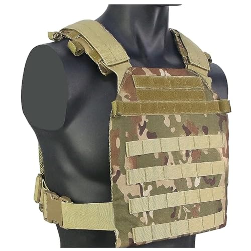 Tactical Adjustable Weighted Vest for Men and Women WODs, Strength Endurance Training Fitness Workouts Running - Quick Release, Molle System