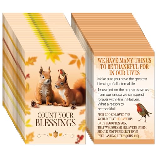 Fullhawl 200 Pcs Thanksgiving Gospel Tract Card Salvation Cards Pocket