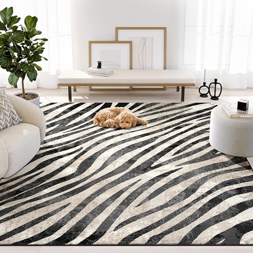Tapete Abani Terra 4x6 zebra negro crema