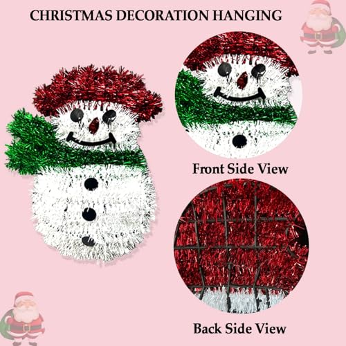 Image of Pack of 2 Christmas Decorations Cap & Snowman Combo, Large Hanging Christmas Tree Decoration Items for Xmas Tree, Home Decor, Door, Window | PoPo Toys 