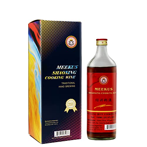 Image of Meekus Shaoxing Cooking Wine, Shaoxing Wine Chinese Cooking Wine, Shao Hsing Rice Wine - Authentic Chinese Rice Wine for Culinary Use, Ideal for Asian Cuisine 25.3 Fl Oz (750 mL)