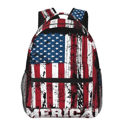 Independence Day American Flag Patriotic Backpack Casual Laptop Backpack Double Shoulder Bag Lightweight Backpack For Women Men Travel