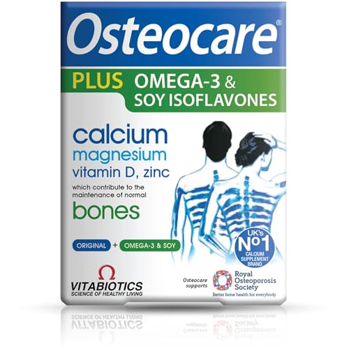 Vitabiotics Osteocare Plus 2-in-1 Formula - Calcium 800mg with Vitamin D3 Magnesium Zinc and Omega-3 | Bone Health and Immunity Multivitamin Supplement for Men and Women - 90 Tablets