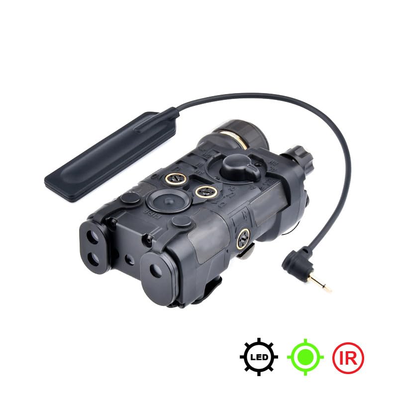Plastic L3-NG Box Aiming Laser Sights(with Green Laser + IR Laser + LED Whitelight Flashlight),& Modular Remote Wire Control Pressure Switch Combo,Black
