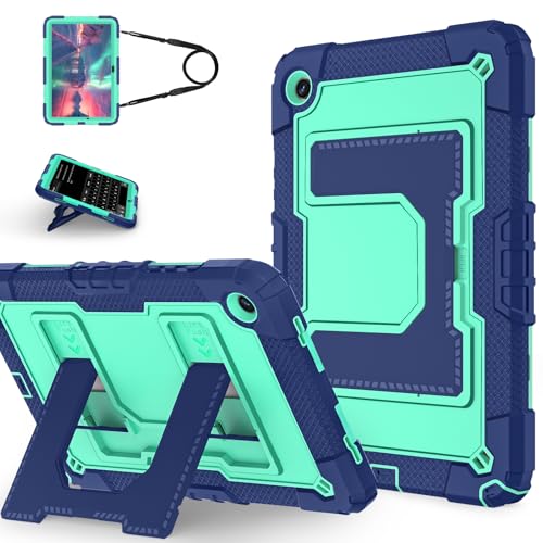 Coque enfant Samsung Galaxy Tab A9 Plus coque robuste incassable bleu marine et vert