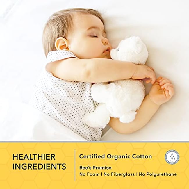 Nature Bee Organic's Deluxe Breathable Crib & Toddler Mattress I 100% Breathable I GreenGuard Gold Certified I 100% Hypoallergenic I 5 Crib Mattress