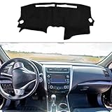 HEROFFIX Dashboard Dash Cover for Nissan-Altima 2007-2012 Interior Dash Cover Mat Black Blue Suede Silicone