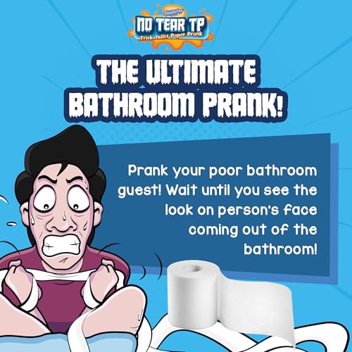 Gagster No Tear Toilet Paper – Practical Joke Trick – Fake Unrippable TP Rolls, Looks Like Real Toilet Paper But Won’t Tear – Funny Gift for Adults & Kids