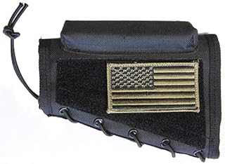 Black Color Cheek Rest + Patriot USA Flag Morale Patch + Detachable Pouch fits Ruger PC Carbine - M1SURPLUS
