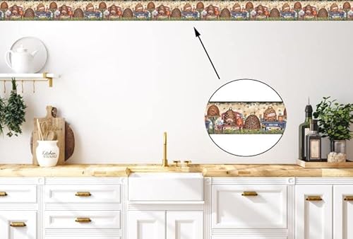 Concord Wallcoverings ™ Wallpaper Border Bee Hives Honey Sunflowers Bugs Benches Plants For Cottage, Multicolored, Size 9.25 Inches By 15 Feet Bp007111B #TOP2