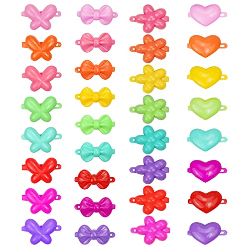 120 Pieces Self Hinge Bow Flower Hair Barrettes Hair Clips 80s 90s Colorful Cute Hairpins for Girls Hair Accessories Multi Design Mix Color Hair Wear