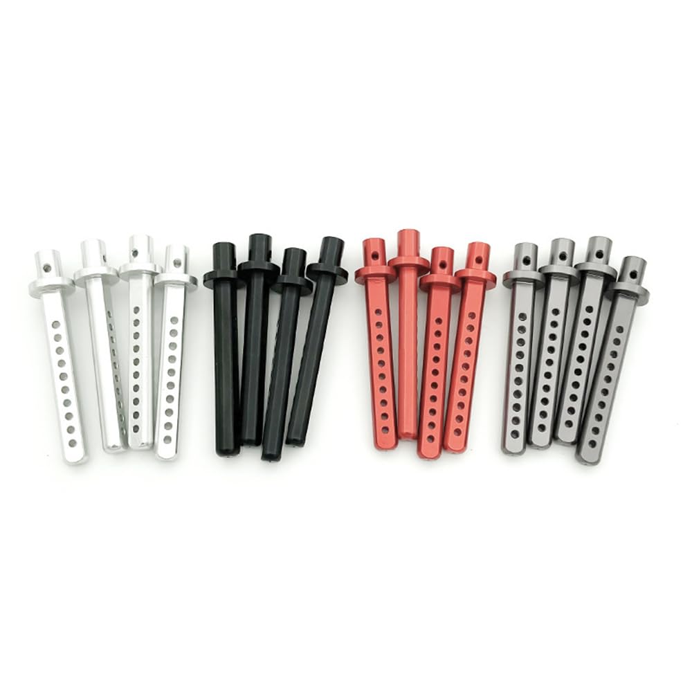 1/10 RC Crawler Car Axial SCX10 90021 90022 90028 Upgrade Parts 4PCS RC Car Shell Column Mounts Metal Body Shell Post Holder(Silver)
