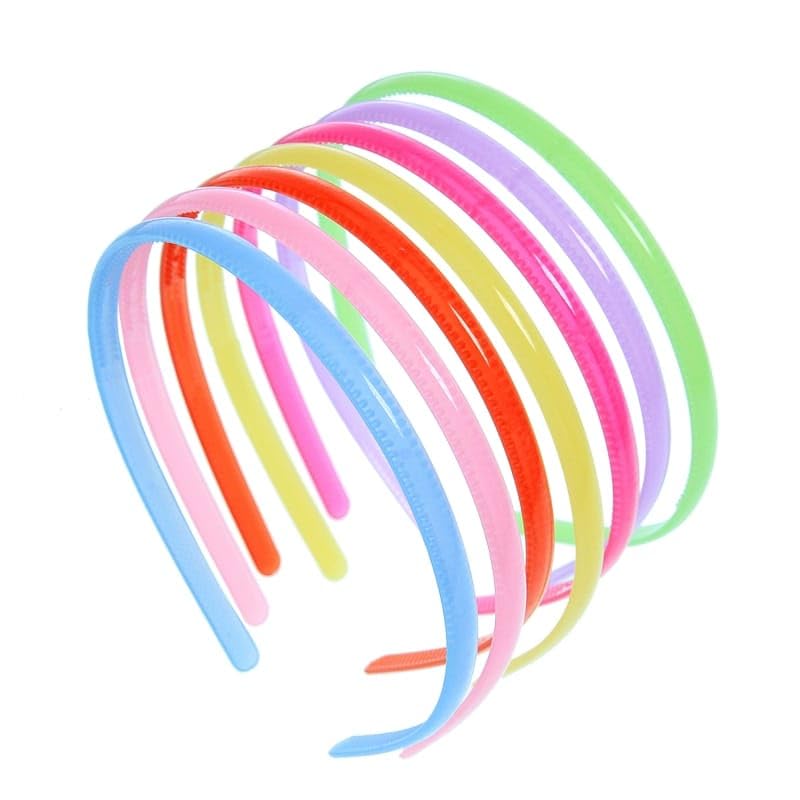 Fashion Plastic shine Elastic Hair Bands Wavy Hair Comb Headband for Women - Black and Brown (Set of 12)-image-8