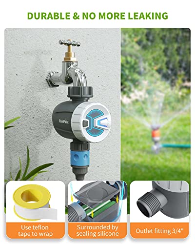 Rainpoint Sprinkler Timer, Bluetooth Hose Timer To 60M Connect Range, Digital Water Timer App Control, Manual Irrigation Timer For Garden Hose, Automatic Rain Delay Faucet Timer Outdoor For Lawn Pool #TOP2