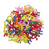 Material: Madera B Baosity 100x Mix De Madera 26 Letras Botones Niños Iluminación Costura Decoración Artesanal
