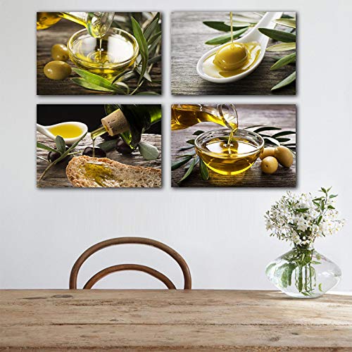 Impression sur toile de qualite superieure avec motif branche d olives vertes retro