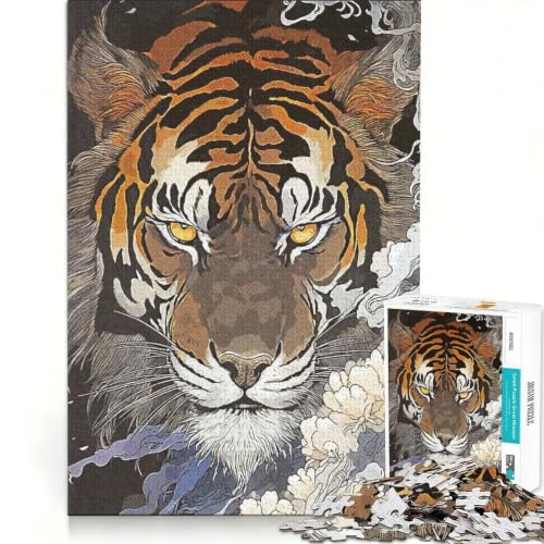 Rompecabezas de 1000 piezas de tigre asiático (38x52 cm) para adolescentes y colección de arte
