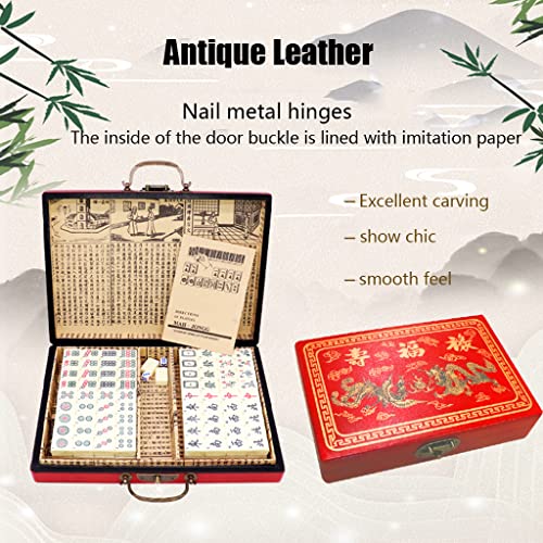 Juego Tradicional de Mahjong Chino con Caja Antigua Ornamental miniatura 2