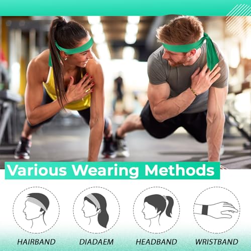 Image of Hiboom 50 Pcs Head Tie Headbands Men Women Ninja Karate Tie Athletic Sweatbands for Sports Basketball Tennis Running Workout