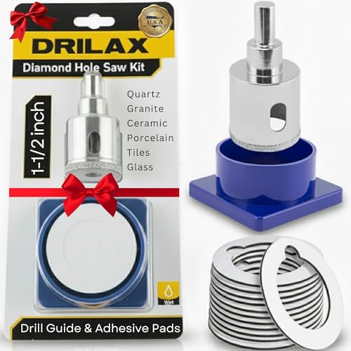 Drilax 1-1/2 Inch Diamond Hole Saw with Water...