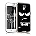 kwmobile Carcasa Compatible con Samsung Galaxy S5 / S5 Neo - Funda de TPU y Don't Touch my Phone en Blanco/Negro