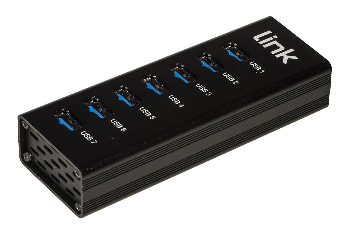 LINK LKHUB37 Hub 7 Porte Usb 3.0 in Alluminio con Alimentatore