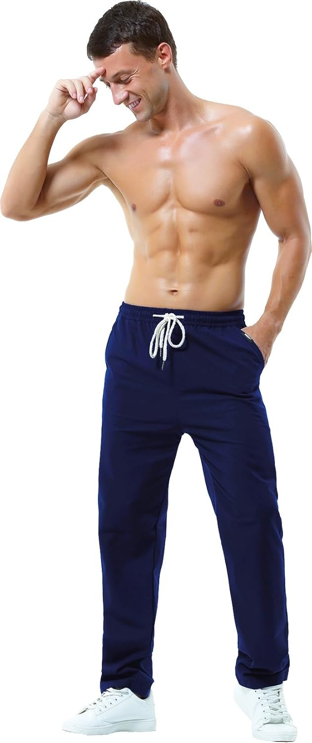 HOEREV Men Casual Strandhosen Leinen Hose - Image 7