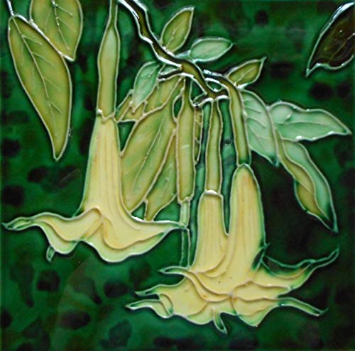 Tile Craft flower ceramic art tile 6 x 6 inches with easel back