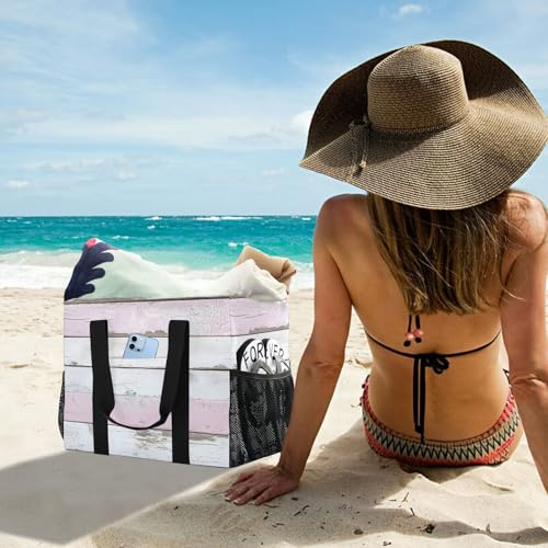 Old Wooden Blanks Large Beach Bag Waterproof Beach Tote Bags for Women Travel Gym Pool 6