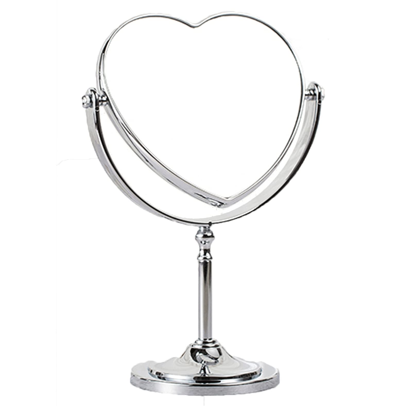 Wyhgry Metal Makeup Mirror,Mirror Free Standing 360 Rotation Shaving Mirror (Shape : Heart)