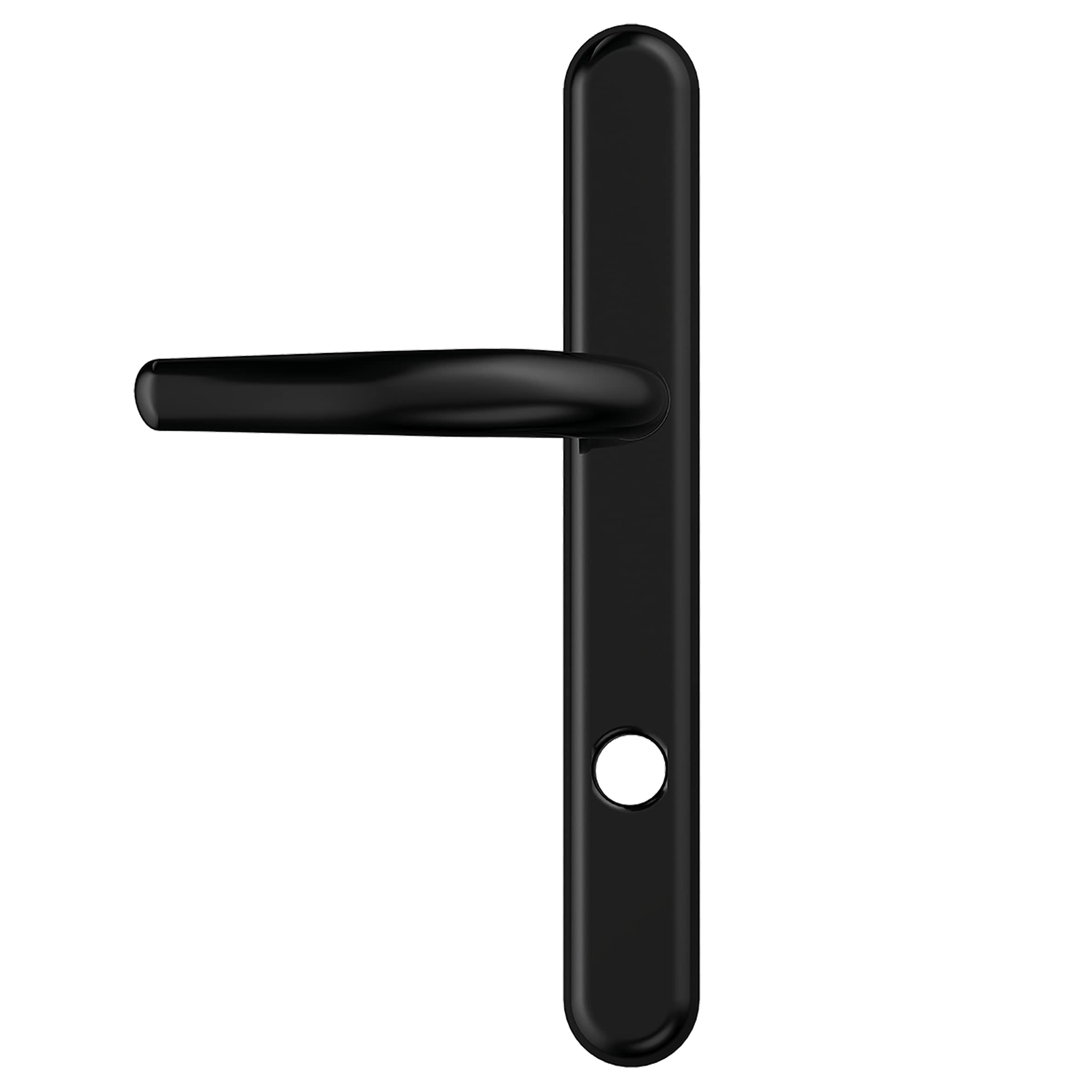 UAP High Security Signature Door Handle Black, 243mm Long Backplate, 92PZ Euro Cylinder Lock, 210mm Screw Centres, Anti-Drill & Anti-Snap External Door Handle for uPVC, Composite & Timber Doors